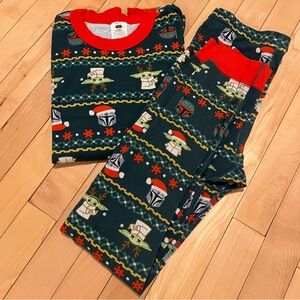 Hanna Andersson kids Star Wars The Mandalorian Christmas pajamas size 12